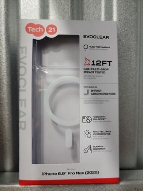 Tech21 EvoClear Protective Case - Clear, For iphone 17 Pro Max, Magsafe